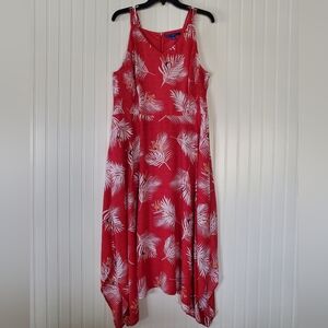 Apt 9 Red Tropical Print Dress Sz L